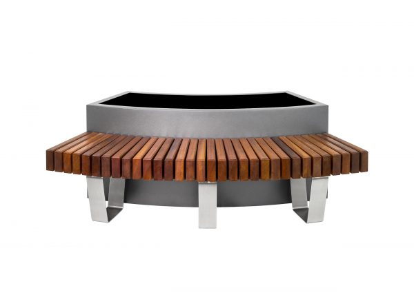 BENCH12-WITH-CURVED-CURVED BENCH-12 wooden metal timber seat by europlanters