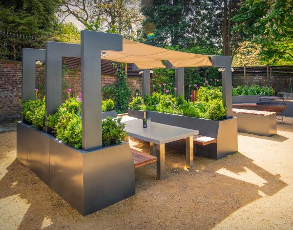 BENCH-9 Seat planter Timber wooden by europlanters