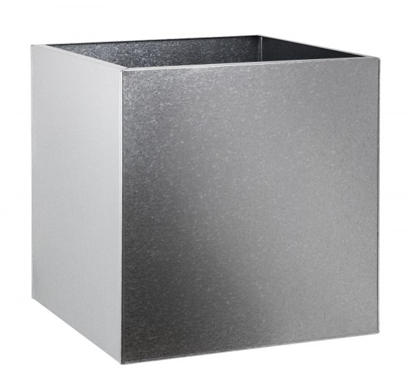 GALVANISED-CUBE-GS4-planter by europlanters