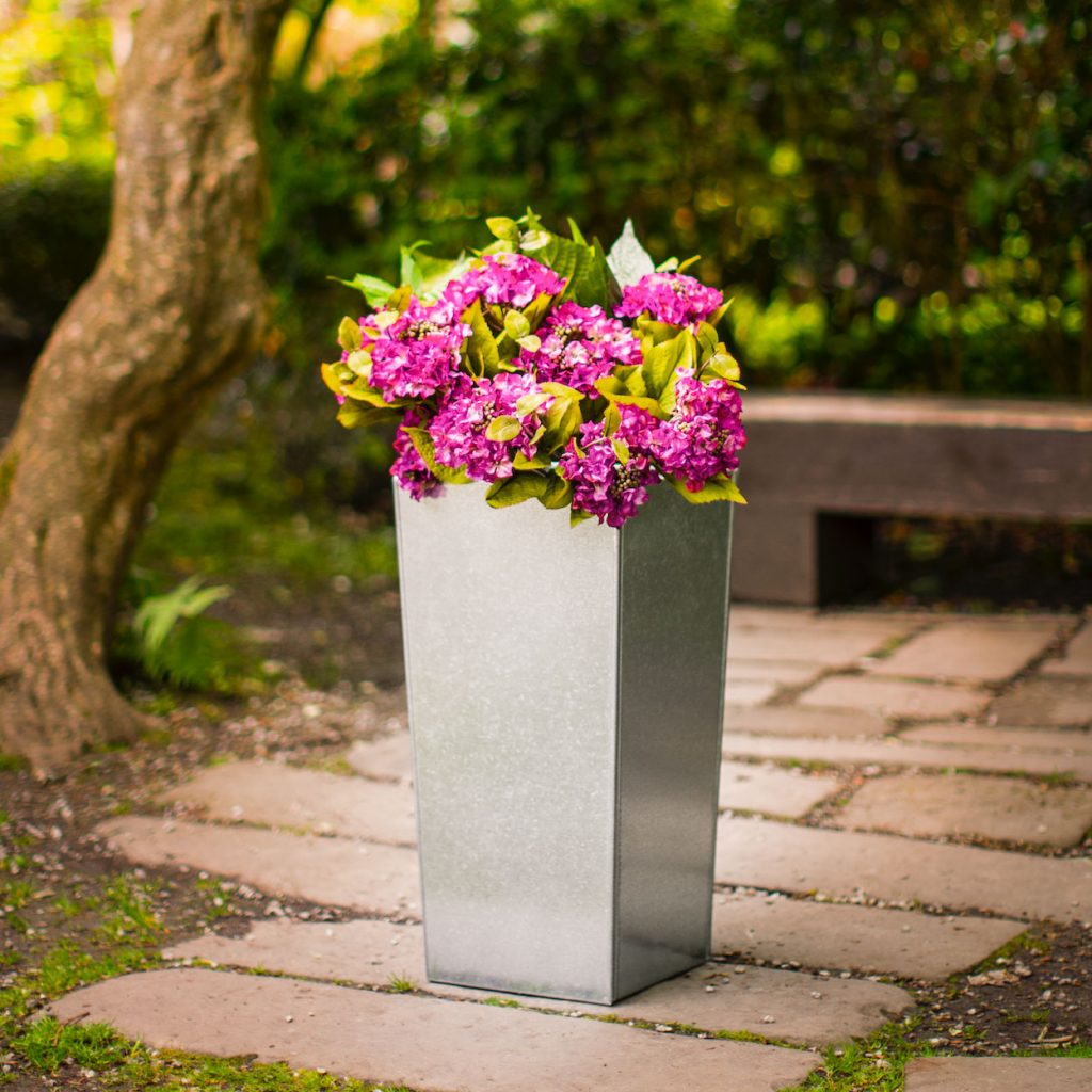 galvanised metal planter by europlanters