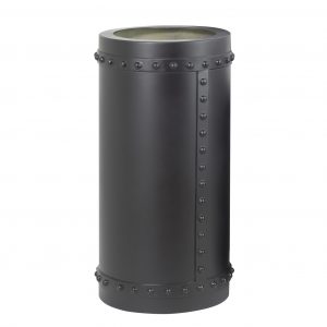 CYLINDER PLANTER 400x800mm WITH RIVETS IN BLACK- Clearance
