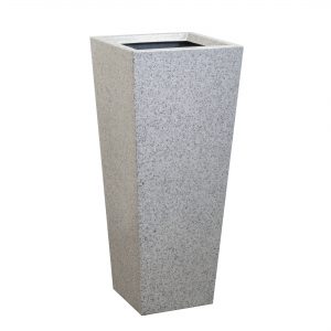 TALL VASE PLANTER 430x300x1000mm IN GLOSS WHITE GRANITE EFFECT- Clearance